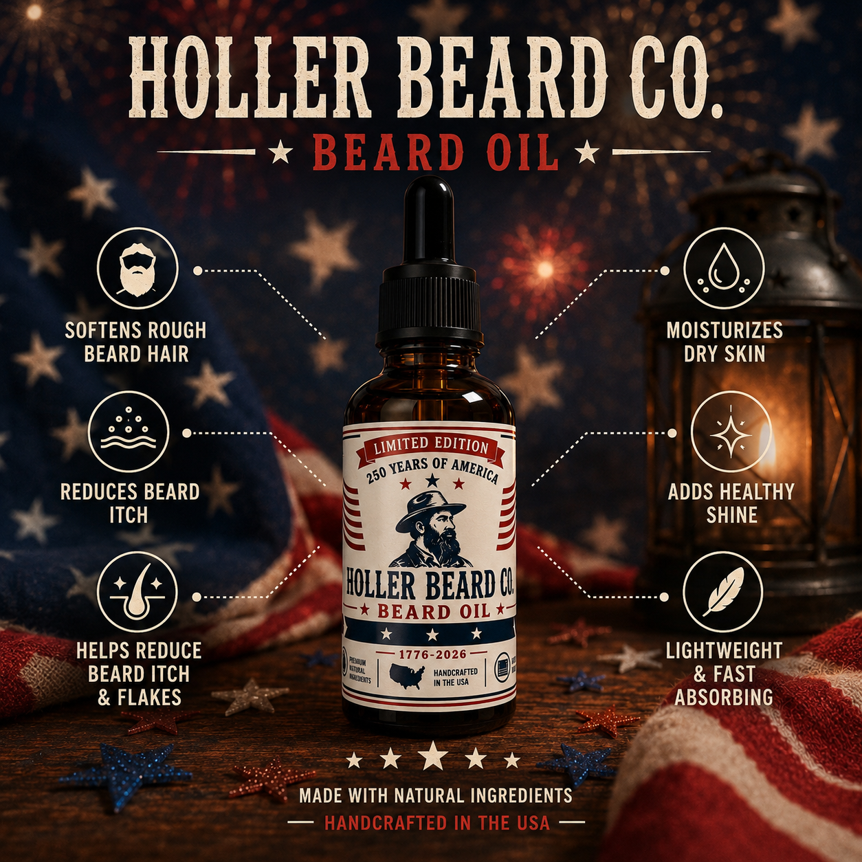 Holler Beard Co. Combo - Star Spangled